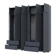 Комплект Лукас Графит 3+3 ДСП 240х50х240 Doros