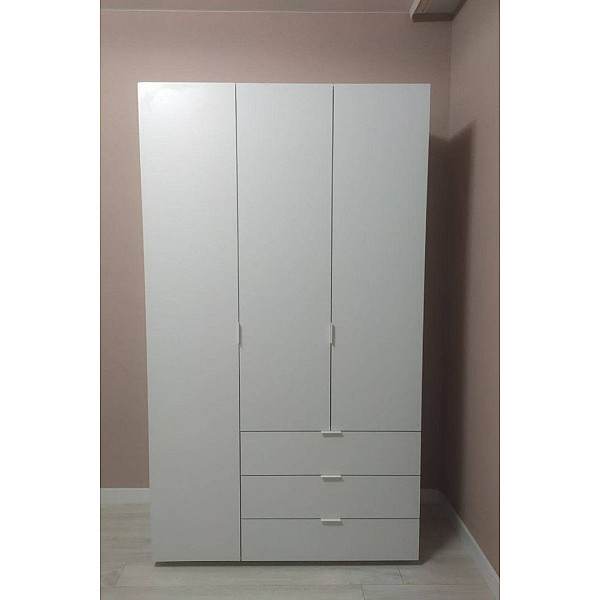Розпашна Шафа для одягу Гелар Білий 3 ДСП 116,2х49,5х203,4 Doros