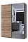 Шкаф купе G-Caiser Графит / Дуб Эвок 1 ДСП / 1 зеркало / 3 части 180х60х240 Doros