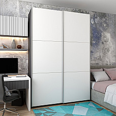 Шкаф купе G-Caiser Графит Белый 2 ДСП / 3 части 160х60х240 Doros