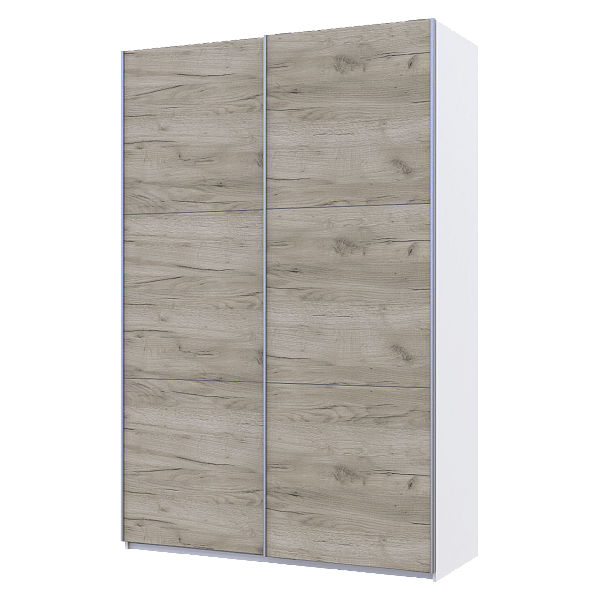 Шкаф купе G-Caiser Белый/Дуб Крафт Серый 2 ДСП / 3 части 160х60х240 Doros