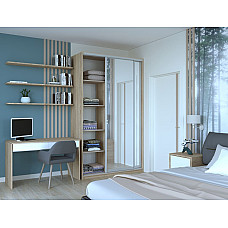 Шкаф купе Сити 24 Дуб Cонома 2 Зеркала 140х60х240 Doros