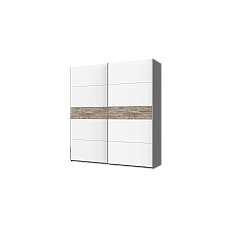 Шкаф купе G-Caiser Графит / Белый вставка Клондайк 2 ДСП / 5 частей 220х60х240 Doros
