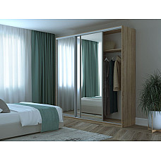 Шкаф купе Сити 24 Дуб Cонома 3 Зеркала 238х60х240 Doros