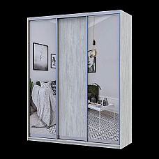Шкаф купе Сити Лайт Сосна Натти 1 ДСП / 2 зеркала 180х60х225 Doros