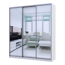 Шкаф купе Сити 24 Белый 3 Зеркала 208х60х240 Doros
