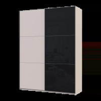Шкаф купе G-Caiser Кашемир/Черный 1 ДСП/1 стекло 3 части 180х60х240 Doros