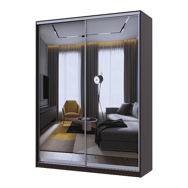 Шкаф купе Сити 24 Венге 2 Зеркала 180х60х240 Doros