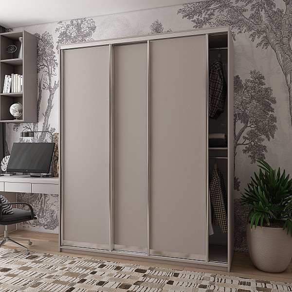 Шкаф купе Сити Лайт Кашемир 3 ДСП 225х60х225 Doros