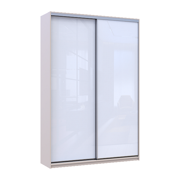 Шкаф купе Сити Лайт Кашемир/Белый 2 Стекла 150х45х225 Doros