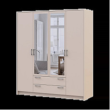 Шкаф для одежды Ронди с зеркалом Кашемир 4 ДСП 160х52х195 Doros
