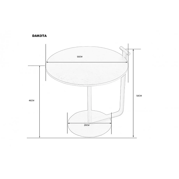 Журнальный столик DAKOTA Серый мат/Черный 50см. Intarsio