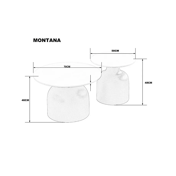 Журнальный столик MONTANA Белый глянец / Черный (комплект) Intarsio