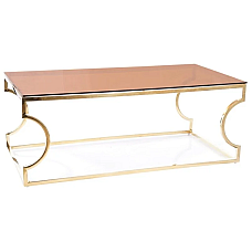 Журнальный столик KENZO A стекло дымчатое янтарное / золото 120X60 KENZOACTZL Signal
