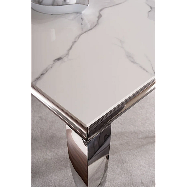 Журнальный столик PRINCE A CERAMIC белый CALACATTA/хром 120*60 PRINCEACBCH120 Signal