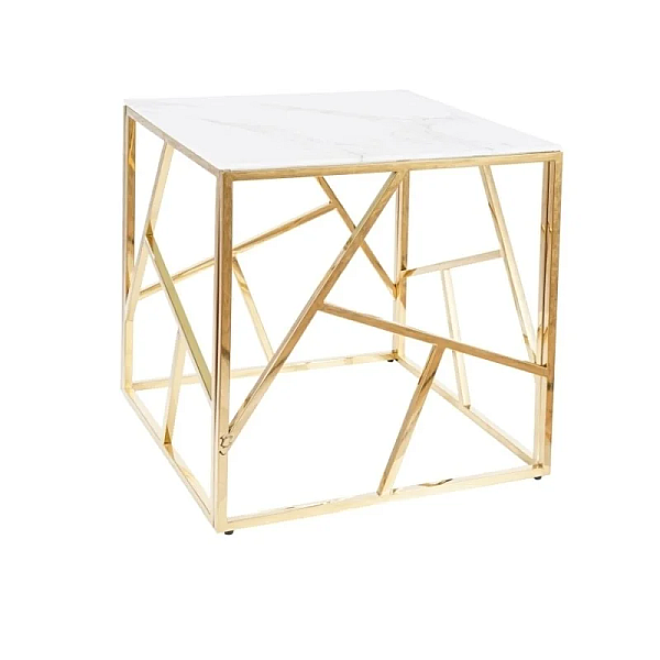 Журнальный столик ESCADA B II белый эффект мрамора / золото 55X55 ESCADABMAZL Signal