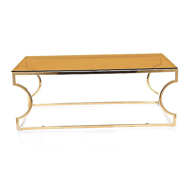 Журнальный столик KENZO A стекло дымчатое янтарное / золото 120X60 KENZOACTZL Signal