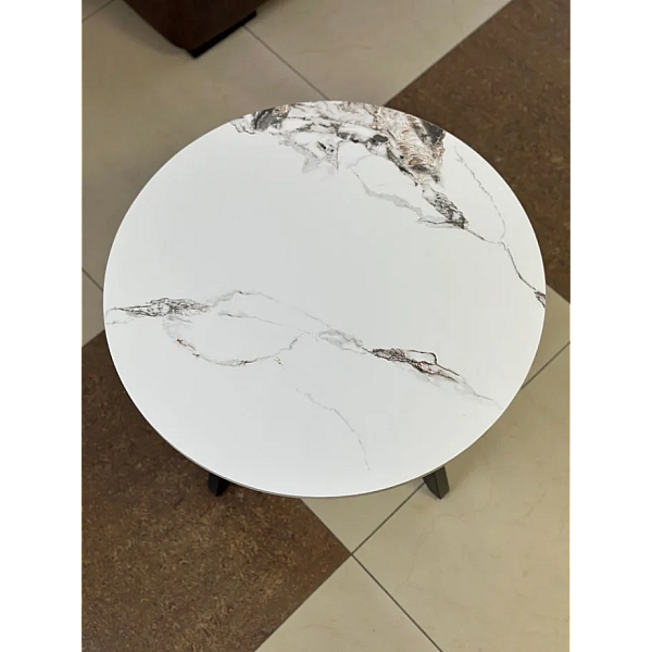 Журнальный столик COLORADO Белый глянец/Черный 60 x 42 см. Intarsio