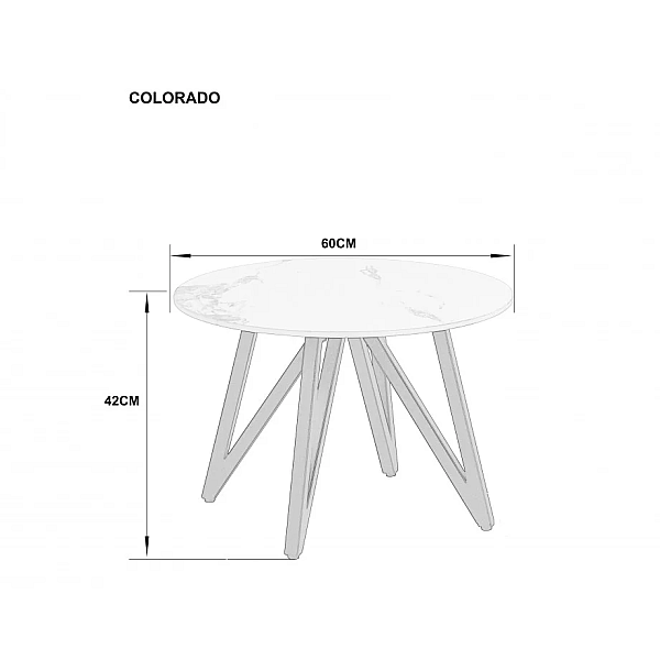 Журнальный столик COLORADO Белый глянец/Черный 60 x 42 см. Intarsio