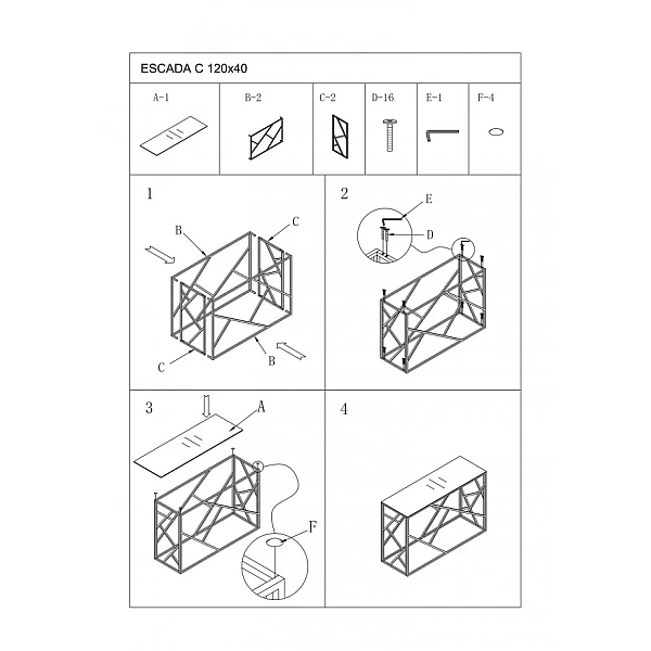 Консоль ESCADA C II черный эффект мрамора / золото 120x40 ESCADACCZMAZL Signal