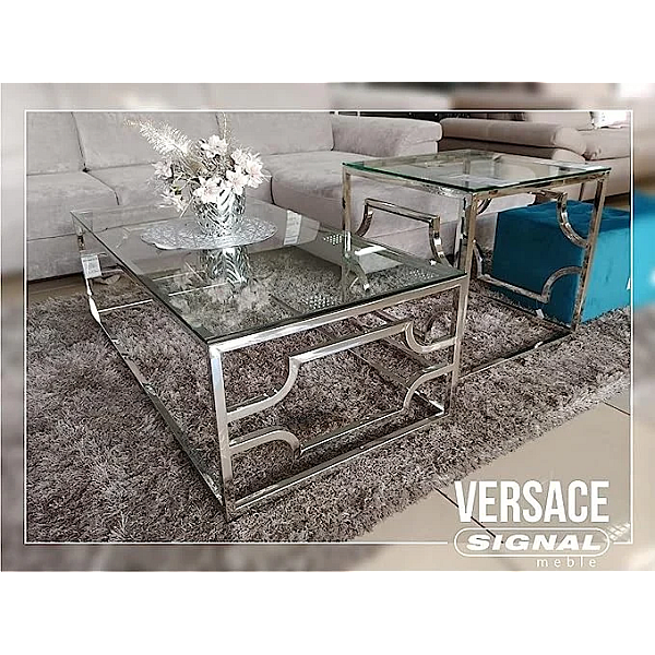 Журнальный стол Versace C 80х40 Прозрачный / Серебряный VERSACECTS Signal
