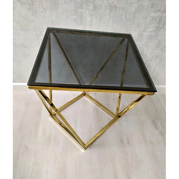 Журнальный столик SILVER B стекло димчасте / золото 50X50 SILVERBCZL Signal