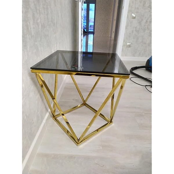 Журнальный столик SILVER B стекло димчасте / золото 50X50 SILVERBCZL Signal