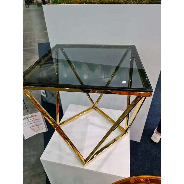 Журнальный столик SILVER B стекло димчасте / золото 50X50 SILVERBCZL Signal