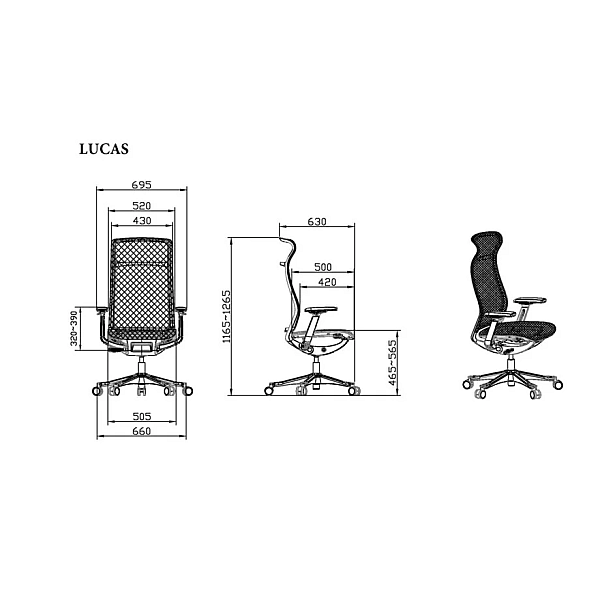 Кресло офисное LUCAS серая сетка / серый каркас Intarsio