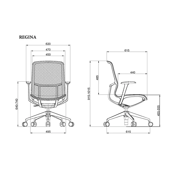 Кресло офисное REGINA зеленая сетка / зеленый каркас Intarsio