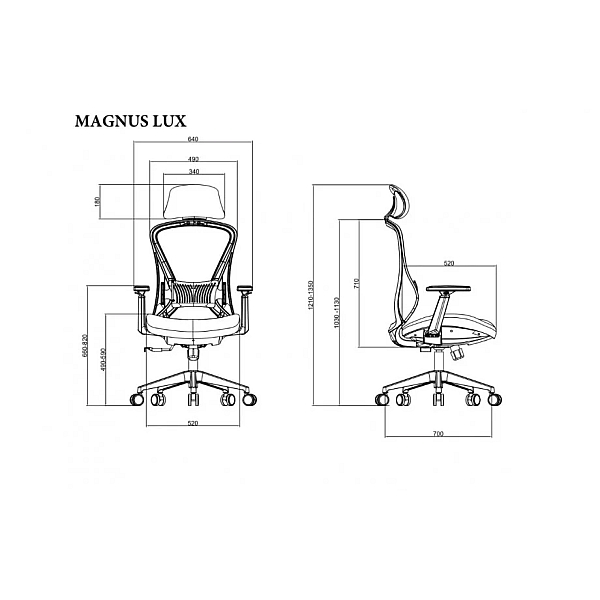 Кресло офисное MAGNUS LUX черная ткань/черный каркас Intarsio
