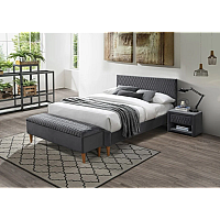 Двуспальная кровать Azurro Velvet 160X200 Серый AZURROV160SZD Signal