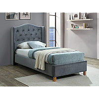 Односпальная кровать ASPEN VELVET 90x200 цвет серый / дуб BLUVEL 14 ASPENV90SZD Signal