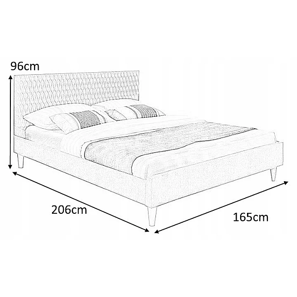 Двуспальная кровать Azurro Velvet 160X200 Серый AZURROV160SZD Signal