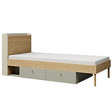 Кровать односпальная YUKI REG 13 94х93х217 серый / бежевый / дуб / эвкалипт Jurek