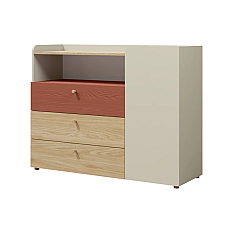Комод YUKI REG 9 120х93х40 серый / бежевый / дуб / коньяк Jurek