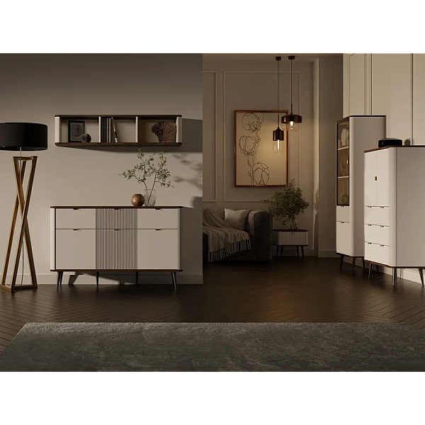 Комод MARLY REG 10 130х82х40 кашемир / орех Jurek