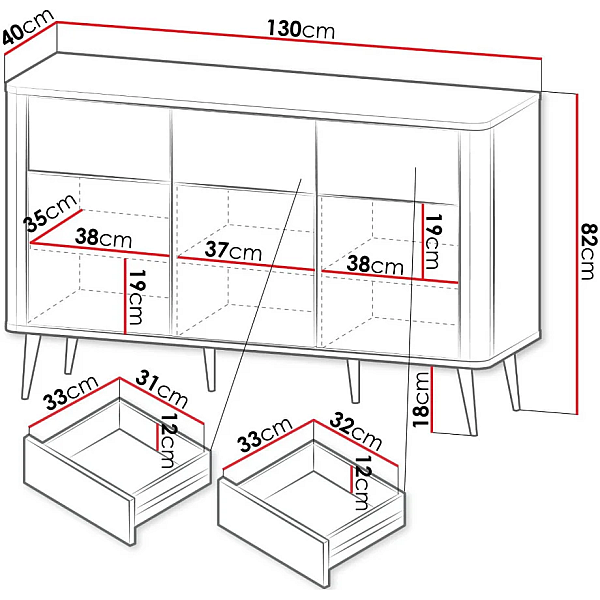 Комод MARLY REG 10 130х82х40 кашемир / серый Jurek
