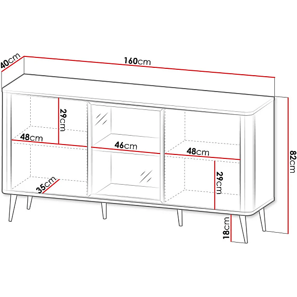 Комод MARLY REG 7 160х82х40 кашемир / серый Jurek