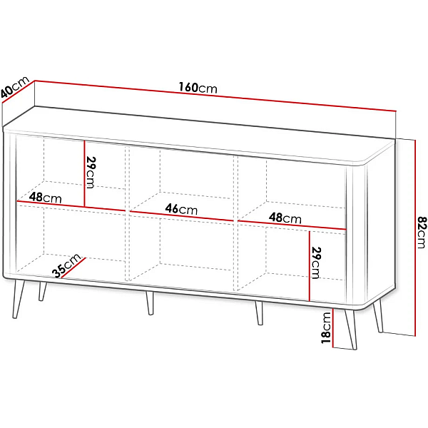 Комод MARLY REG 8 160х82х40 кашемир / орех Jurek