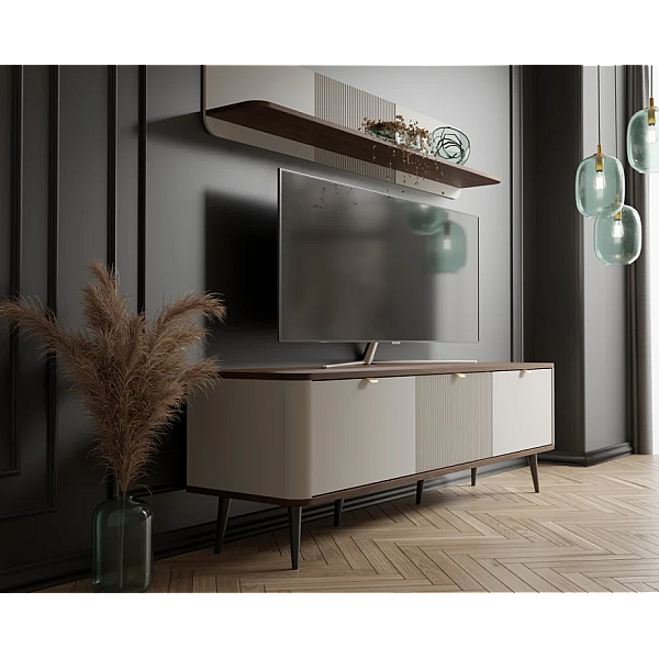 Тумба под телевизор MARLY REG 13 160х52х40 кашемир / орех Jurek