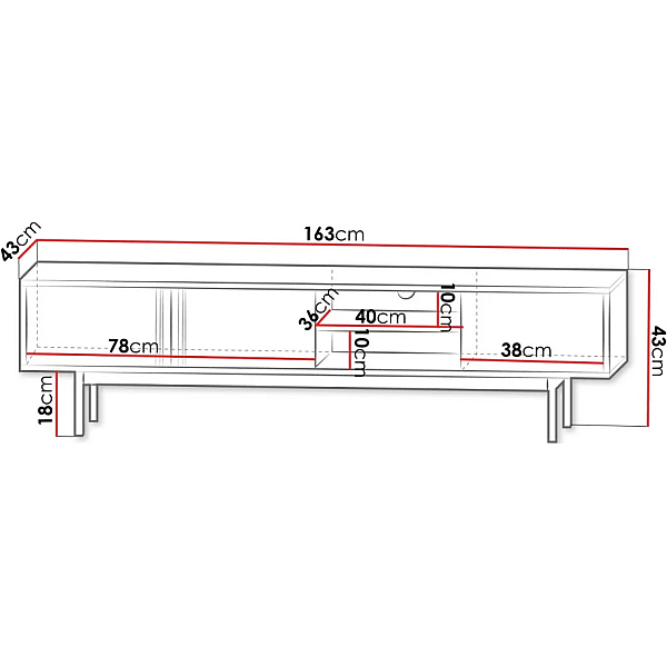 Тумба под телевизор ALSY REG 9 163х43х43 антрацит / бежевый Jurek