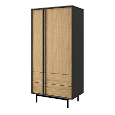 Витрина ALSY REG 1 93х195х60 антрацит / дуб Jurek