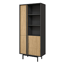 Витрина ALSY REG 2 83х195х43 антрацит / дуб Jurek