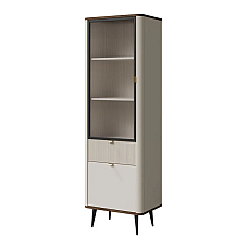 Витрина MARLY REG 3 60х191х40 кашемир / орех Jurek