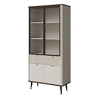Витрина MARLY REG 2 90х191х40 кашемир / орех Jurek