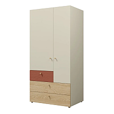 Шафа YUKI REG 2 90х185х60 сіра/бежева/дуб/коньяк Jurek