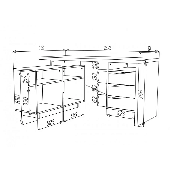 Письменный стол CONNECT 3 L SK 157×78 см. Дуб кремона котта / Стоун беж Intarsio
