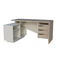 Письменный стол CONNECT 3 L SK 157×78 см. Дуб кремона котта / Стоун беж Intarsio
