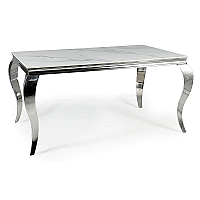 Обеденный стол PRINCE CERAMIC 150*90 белый CALACATTA/хром PRINCEBCH150 Signal